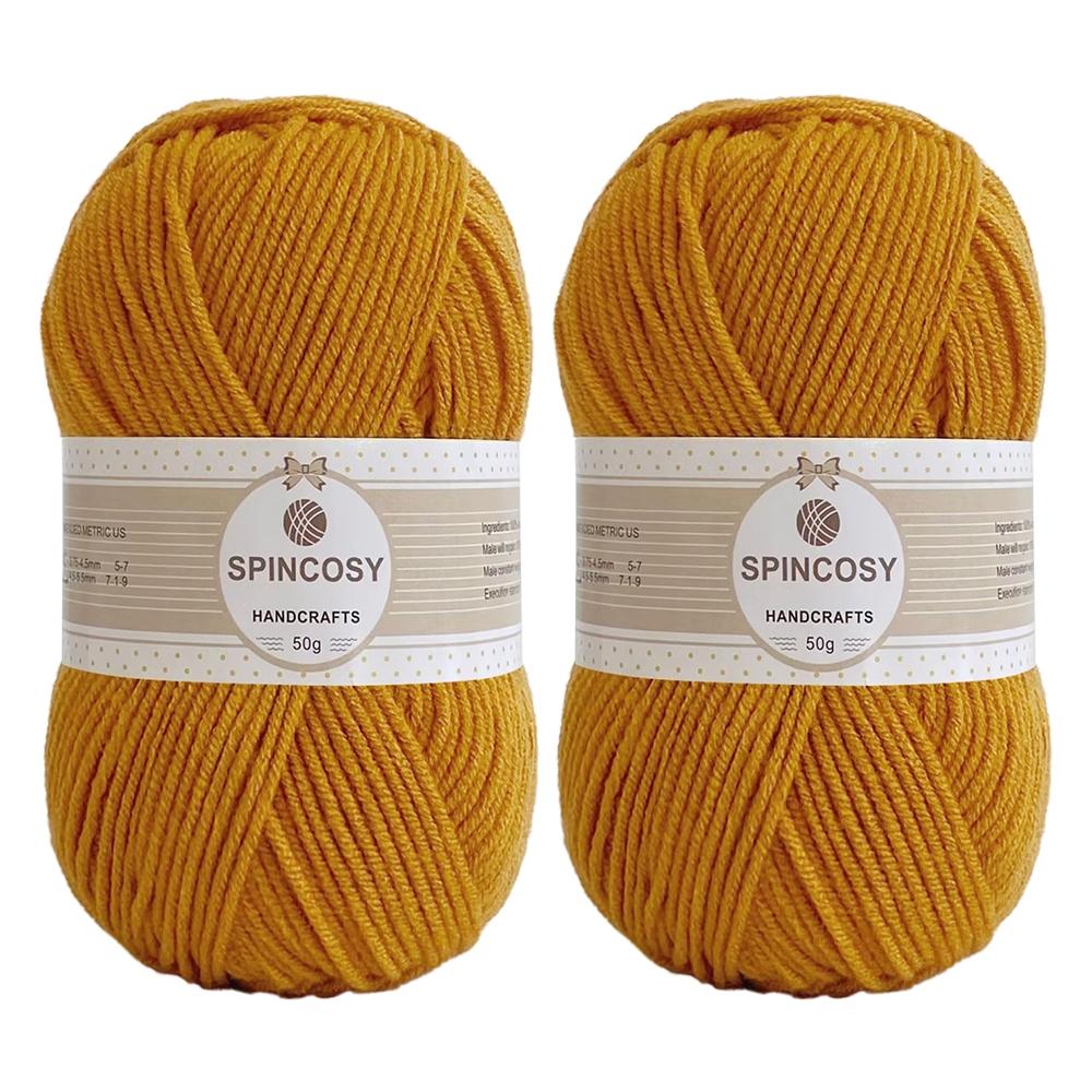 2-Pack 4-Strand Acrylic Yarn, Soft and Skin-Friendly, Ideal for Crocheting Clothes, Dolls, Bags, and Various Handicrafts