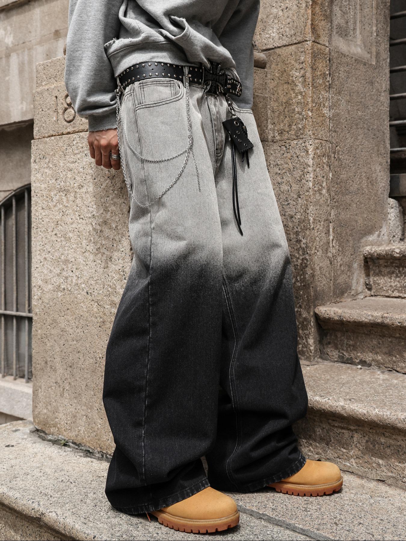 Four-Season Gradient Washed Vintage Loose Straight Jeans, Y2K Street Style Denim Jeans, Perfect Gift for Husband or Boyfriend