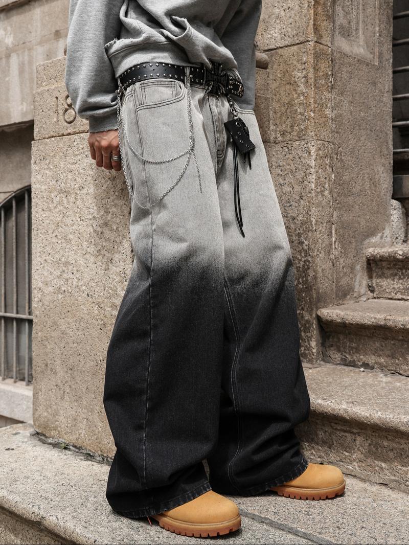 Four-Season Gradient Washed Vintage Loose Straight Jeans, Y2K Street Style Denim Jeans, Perfect Gift for Husband or Boyfriend