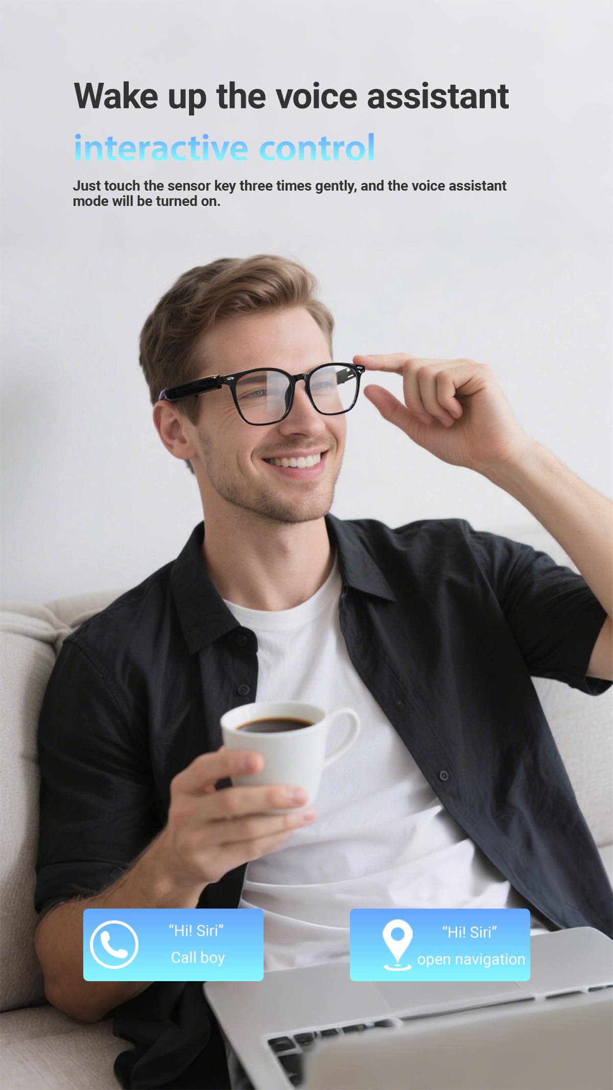 Koipsse smart glasses,translation-enabled, advanced technology, diverse functions, excellent sound quality, support for voice calls, rapid Bluetooth pairing, a large battery capacity, and long battery life. a perfect gift choice and a very cool accessory