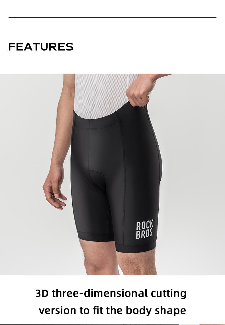 ROCKBROS Men's Cycling Shorts Sponge Padded Shorkproof Breathable Short Pants