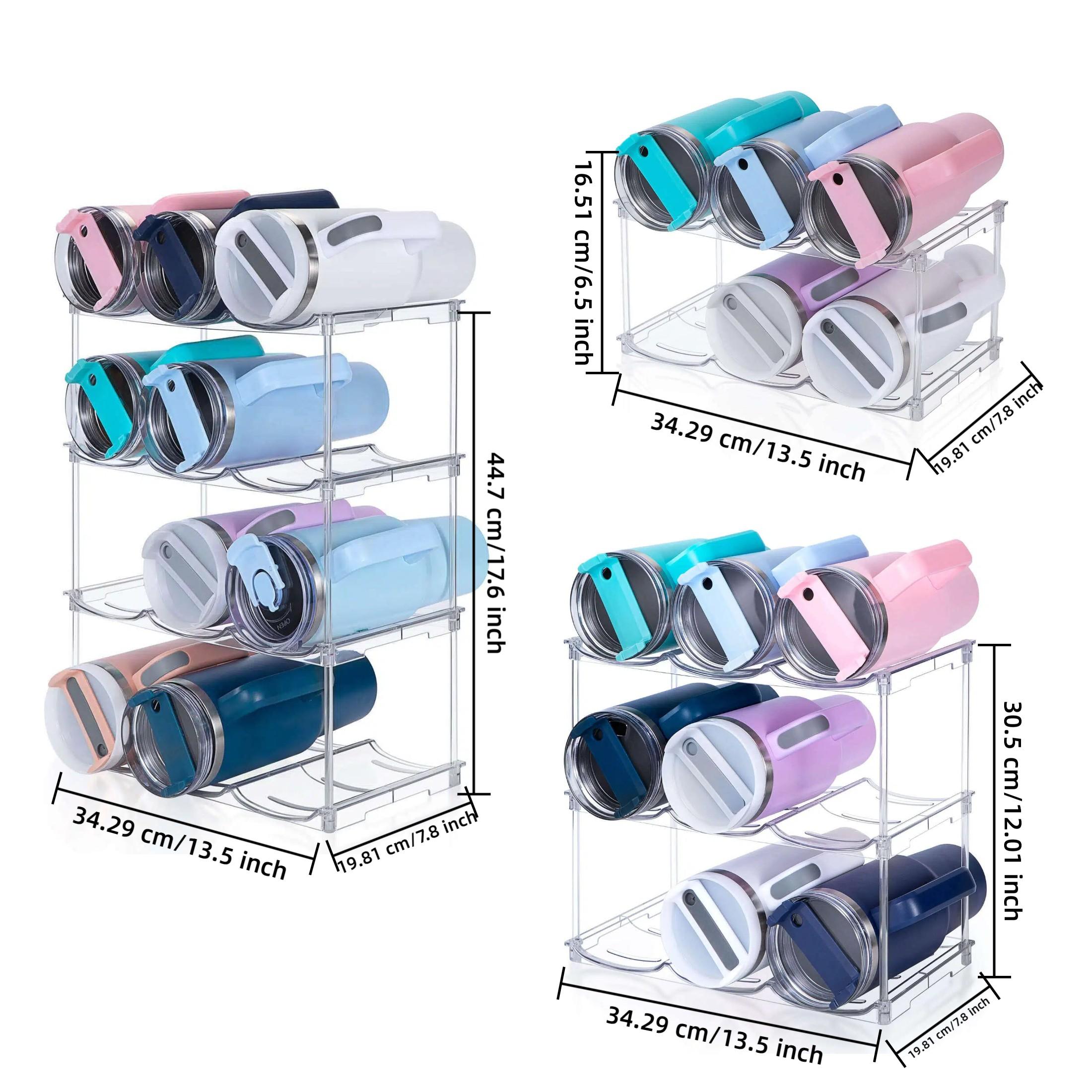 Multi-Layer Stackable 40oz Water Cup Storage Rack, Ps Plastic Wine Bottle Holder, Space-Saving, Dishwasher Safe, Ideal for Kitchen Dorm Office