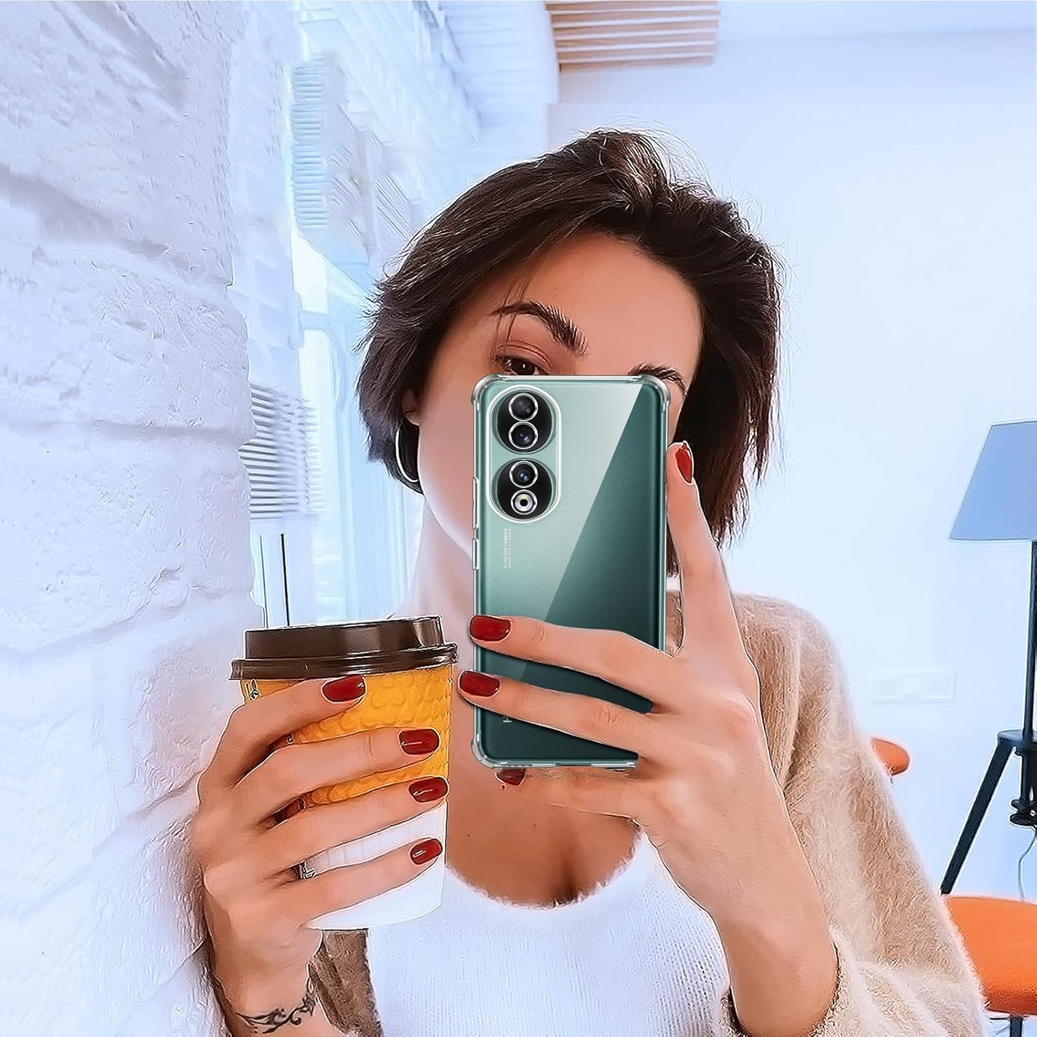 Case for Honor 90 Pro, Clear Phone Case with Reinforced Corners Camera Protection Bumper Slim Fit Shockproof Flexible TPU Case, Transparent