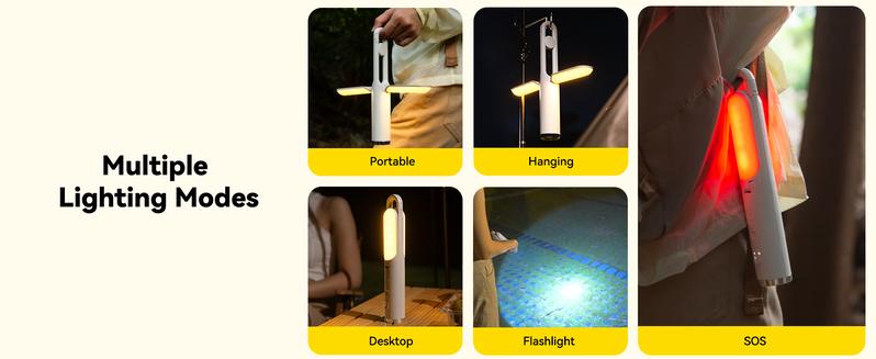 Foldable 4in1 Multifunctional Camping Light, Outdoor Light, SOS Light, Flashlight,SteadyLight,Seamless Folding Design, Extended Battery For 24H Use