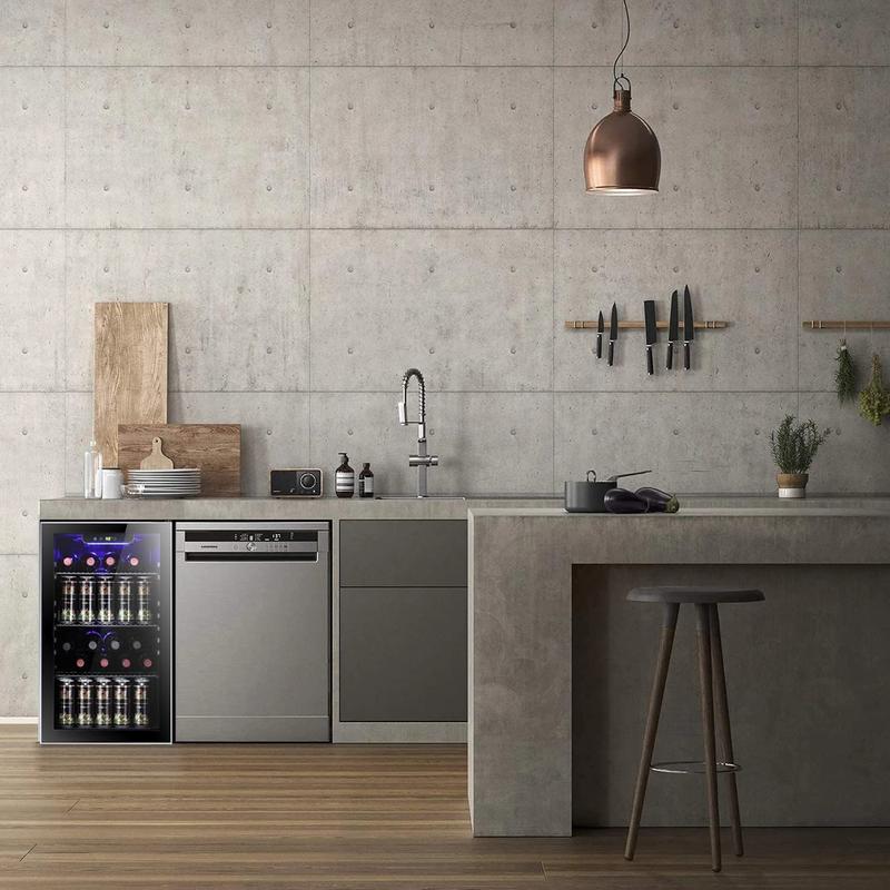 Antarctic Star Beverage Refrigerator Cooler 0.64-4.5Cu.ft 24-145 Can Wine Cooler Cabinet Mini Wine Cellar Beer Soda Clear Glass Door Bar Fridge Quiet Compressor Adjustable Temp Freestanding Indoor Use for Home Office Bar Freezer Box Durable