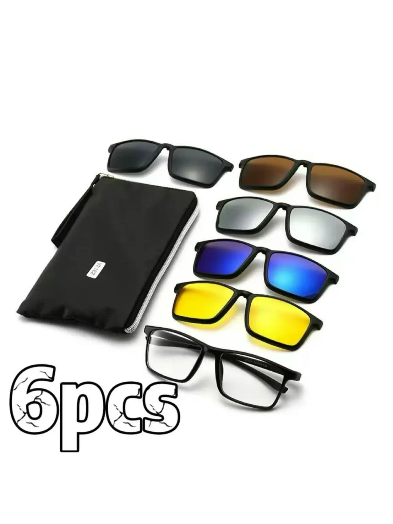 6pcs Interchangeable Lens Set, Fashion Decorative Eyewear, Daily Wear Glasses, Stylish Replacement Lenses, Versatile Accessory