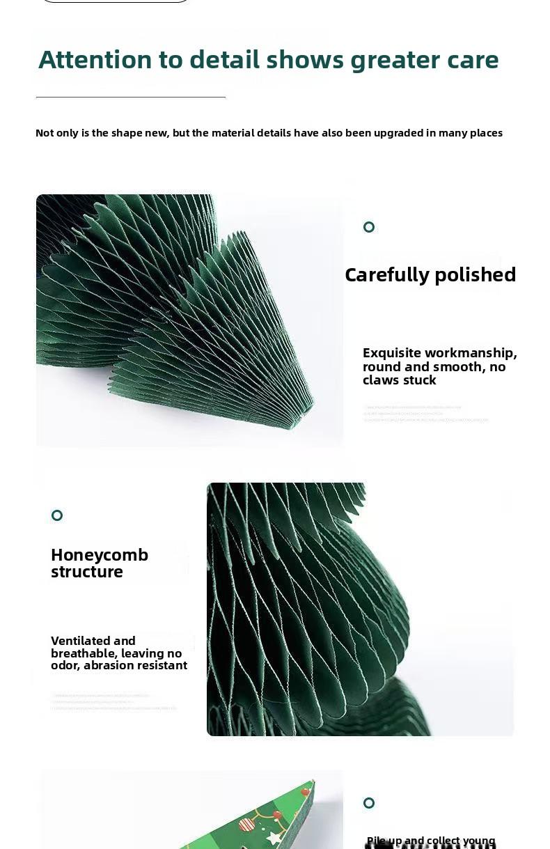 Christmas Standing Wall-mounted Wear-resistant Non-abrasive Foldable Cat Toy for Self-entertainment and Relaxation Christmas Tree Accordian Cat Scratch Board