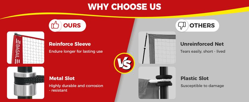 【Holiday Haul】BAGAIL Volleyball Net, 12ft/20ft Portable Volleyball Net for Backyard - Adjustable Height, Heavy-Duty Frame, Freestanding Design - Portable Outdoor/Indoor Volleyball Set with Carry Bag family sport