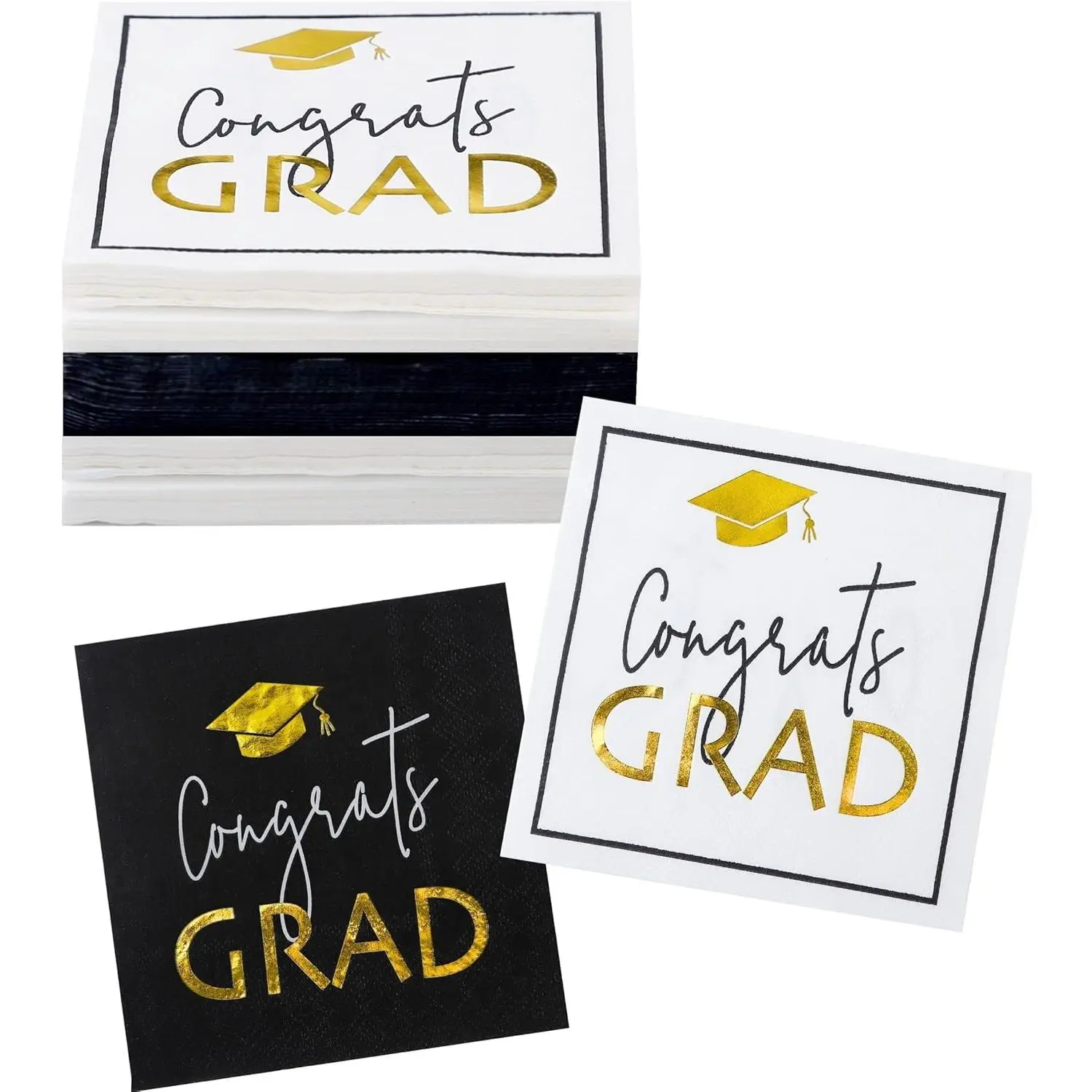 2026 Graduation Napkins - 50 PK -  s 3-ply Graduation  Napkins 5x5 Inches for Graduations Party Supplies Decor Decorations