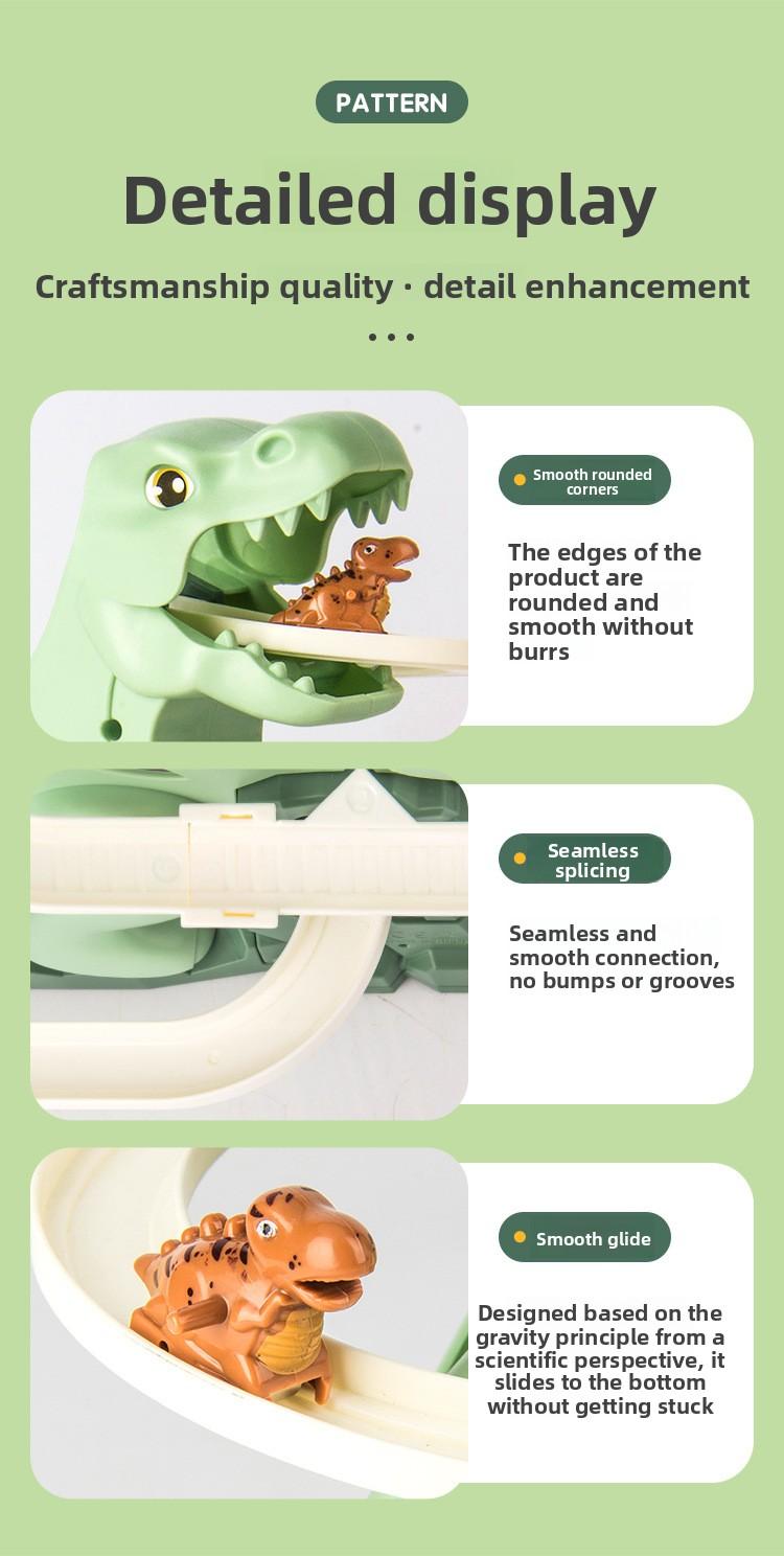 Automatic Stair-Climbing Single-Track Electric Dinosaur Assembly Track Slide Adventure Toy for Children