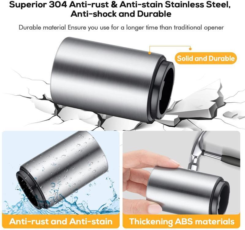 Magnetic Bottle Opener - Pocket-Sized, One-Hand Use, Saves Caps! Stainless Steel for Beer & Soda. Perfect Gift, Camping, Bars