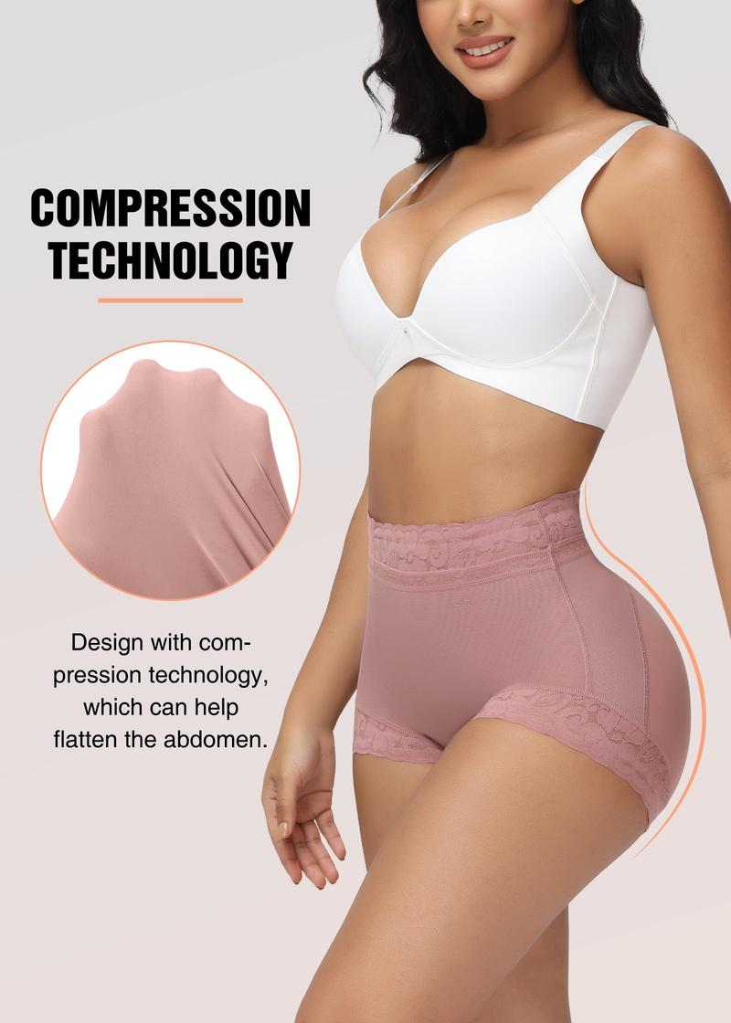 ROOSE CLOUD Butt Lifting Body Shaper Pants with Lace Trim &  - Nylon/Elastane Blend High-Waisted Shorts for Daily Wear & Sports, Tummy Control, Non-Transparent, Hand Wash Only