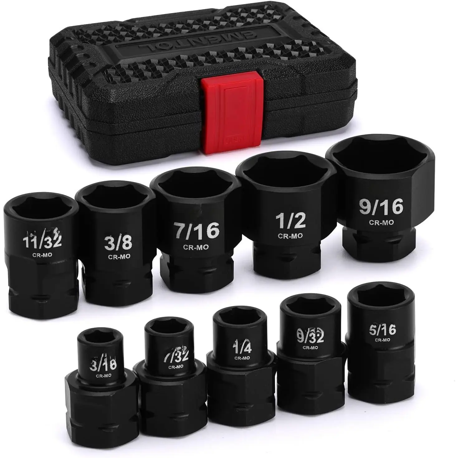 10- 1/4" Drive Stubby  Socket Set, SAE
