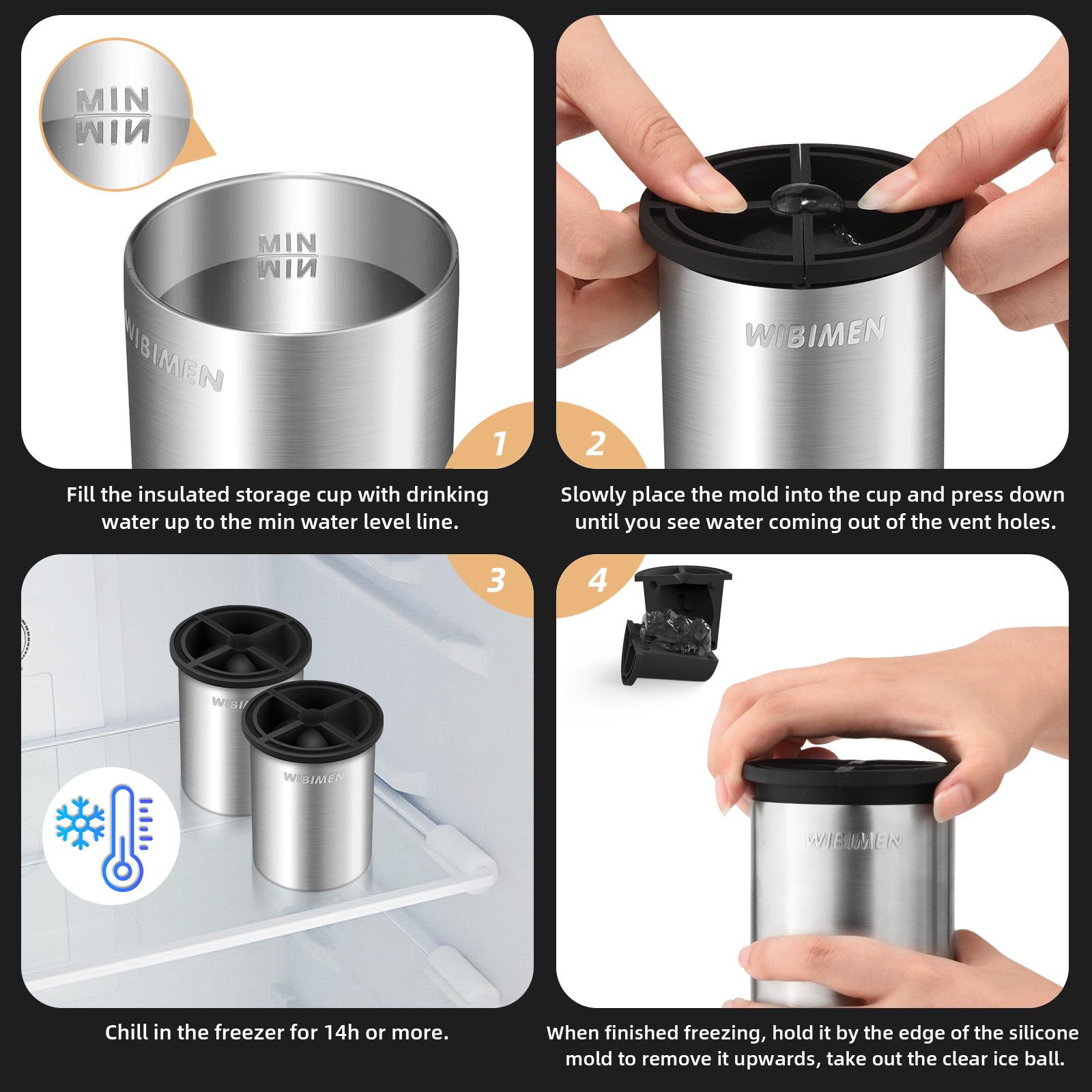 WIBIMEN Whiskey Lover’s Gift – Funny Stainless Steel Face Ice Mold for Cocktail Fans Fathersdaygift Silicone Shaker Set Utensils