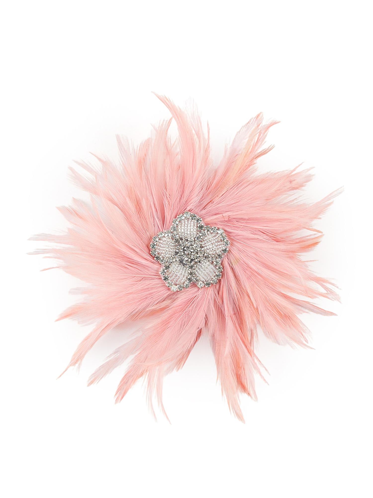 Sparkling Rhinestones Flower Feathered Hair Clip Hair Ornament for Festival Derby Event Gathering Cocktails Party Brooch Fash
