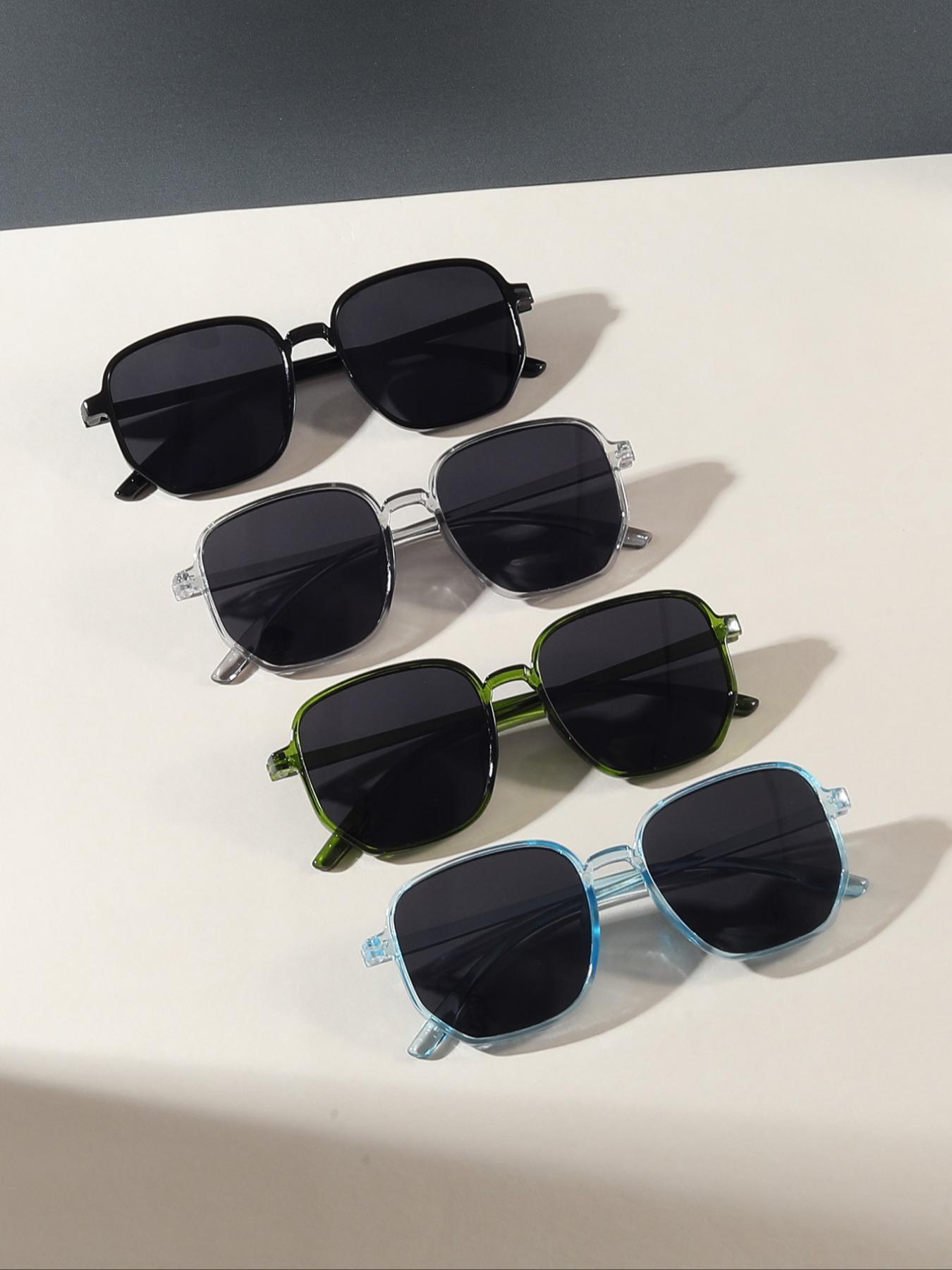 4 Pairs Fashion Glasses for Casual Beach Parties, Stylish Eyewear Suitable for Daily Use, Perfect for Social Gatherings & Outdoor Events, Trending Glasses