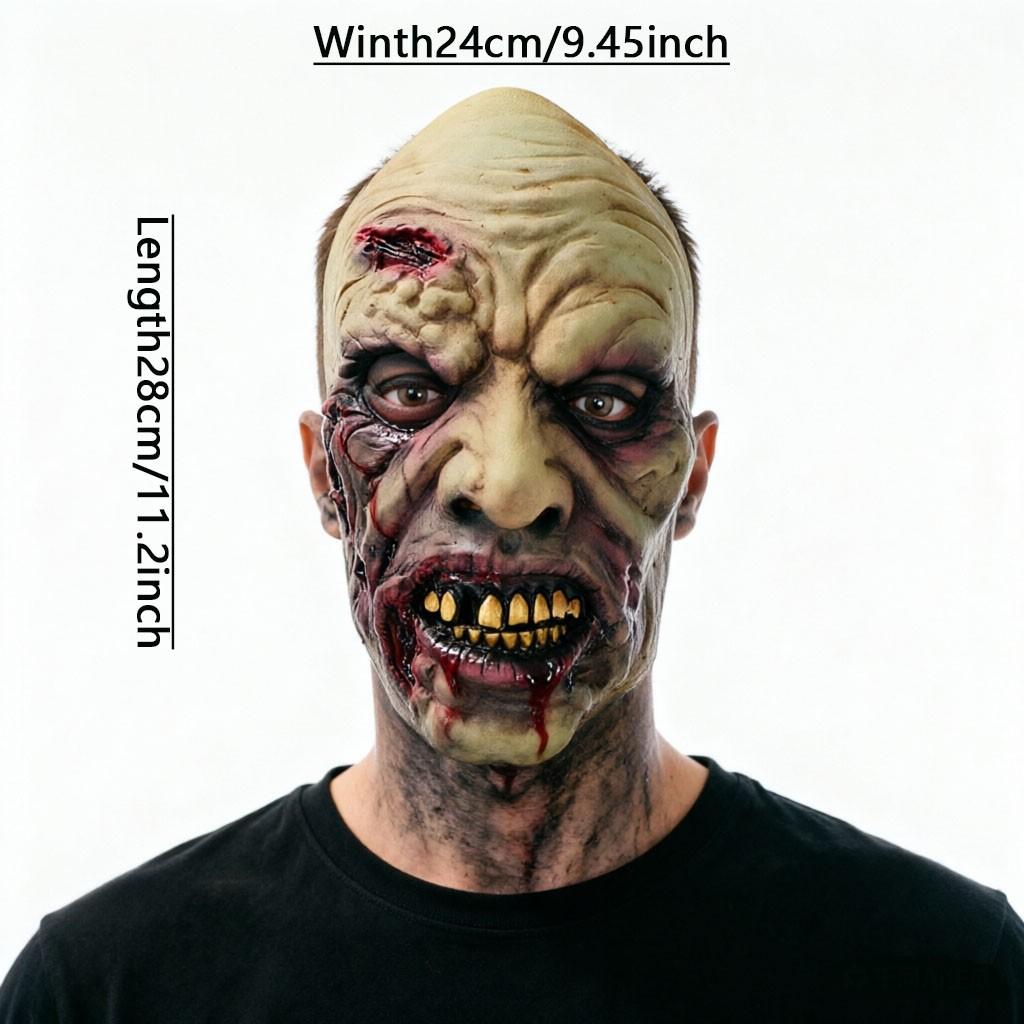 Ultra-Realistic Zombie Mask, Halloween Prank Tool, Reusable Horror Face Mask, Spooky Party Accessory, Twin Pack for Haunted House Fun