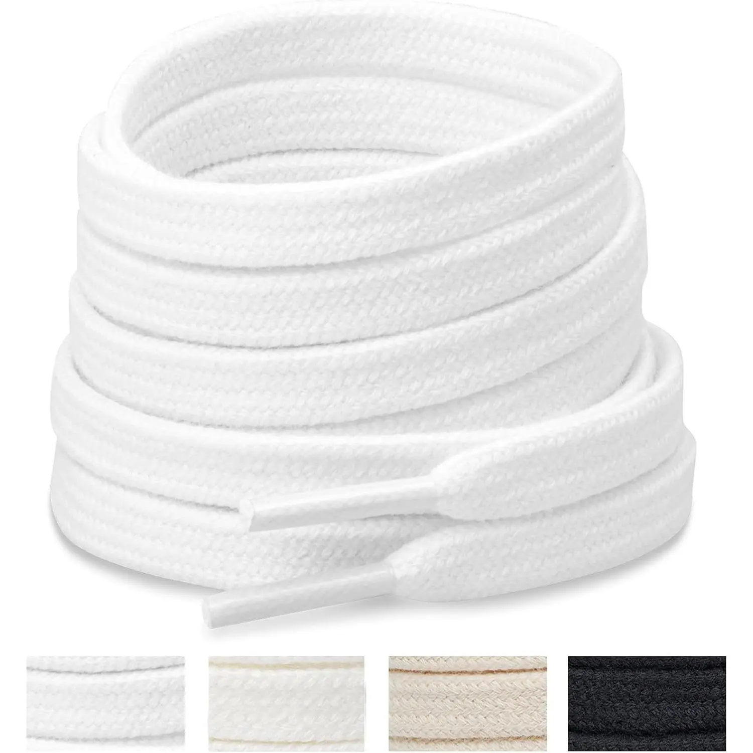 2 Pairs Flat Athletic Shoelaces 5/16" Wide Sneaker Shoe Laces | Double Layer Cotton Shoe Laces for Sneakers, 22 Colors, 5/16" (8 MM) Wide in 31"-72" Replacement Shoe Laces