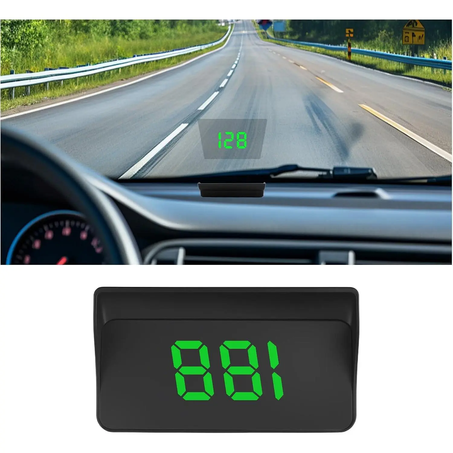Car Heads Up Display – LED Digital GPS HUD Speedometer with Auto Dimming, Large Clear Numbers, Plug & Play USB, Adjustable Brightness, Dashboard Electronic Accessories Gadget, Universal Fit for Cars Trucks SUVs