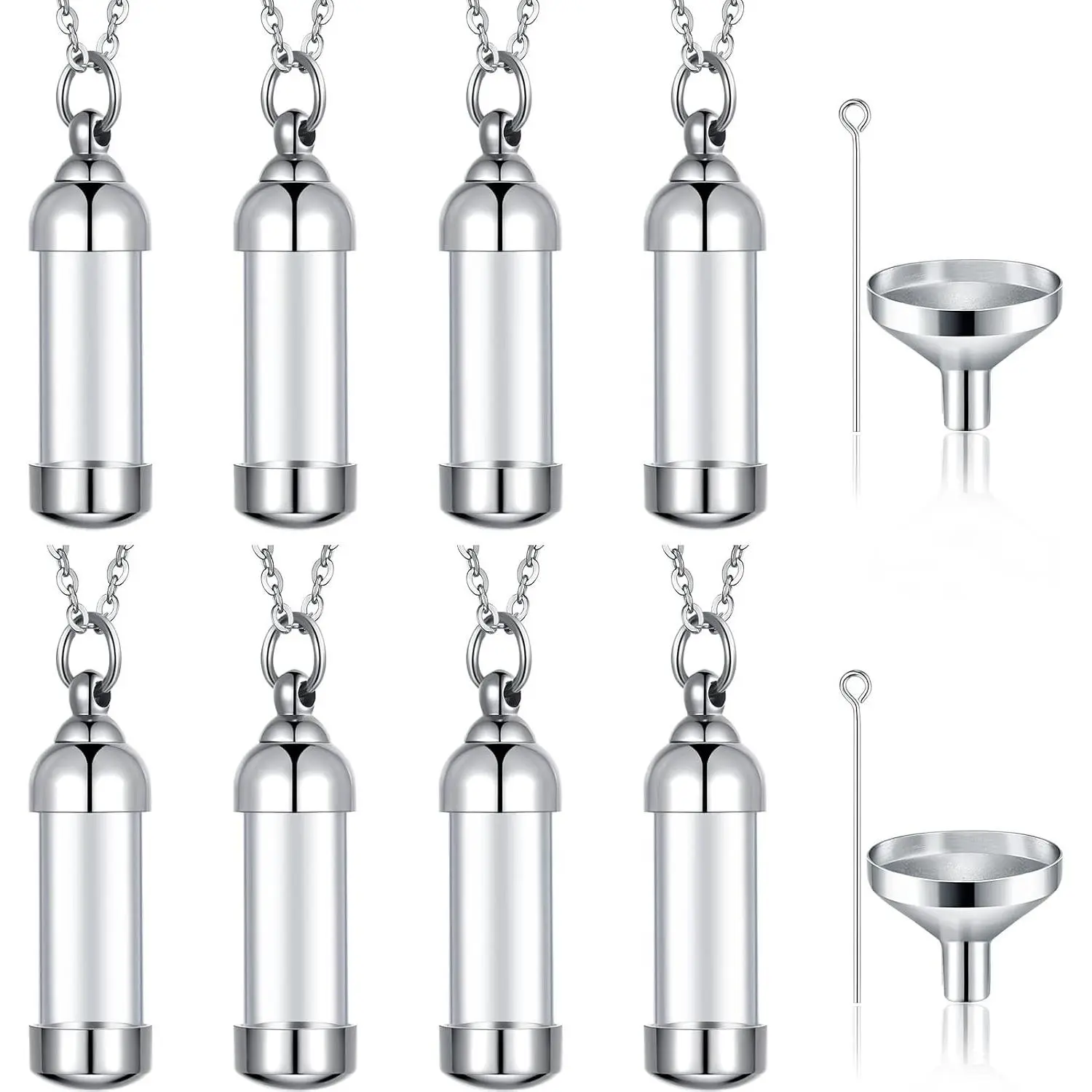 Vial Necklace Glass Vial Pendant Stainless Steel Glass Container Urn Necklace for Ash Openable Memorial Keepsake Cremation Ashes Holder