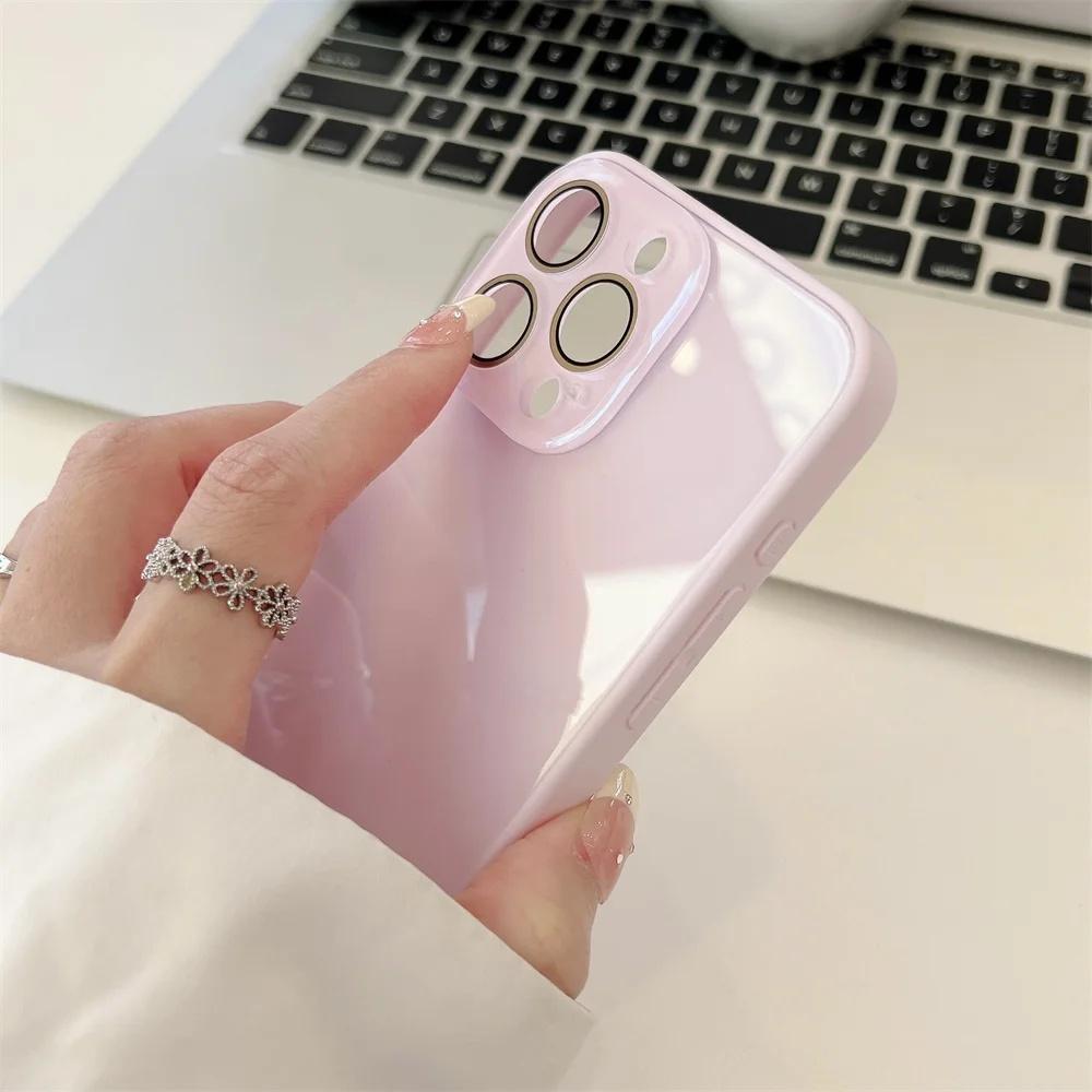 Luxury AG Glass Candy Color Phone Case For iPhone 17Air 17 16 15 14 13 12 11 Pro Max Full Lens Camera Protective Shockproof Back Cover