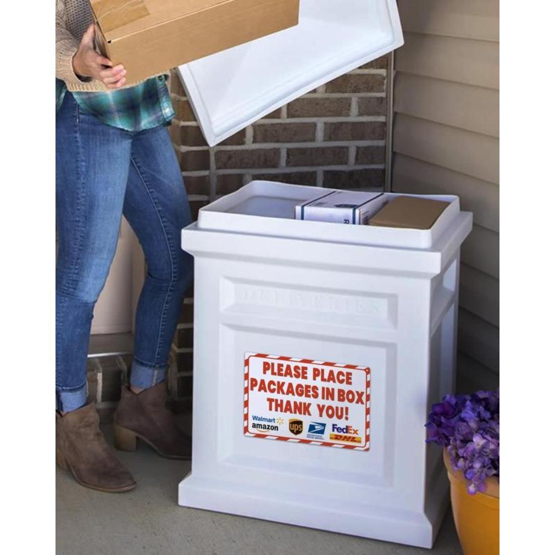8x12 Inch Rust-Free Aluminum Package Delivery Sign for Outdoor Use - Please Place Packages in Box Thank You - Delivery Signs for Packages, Delivery Box