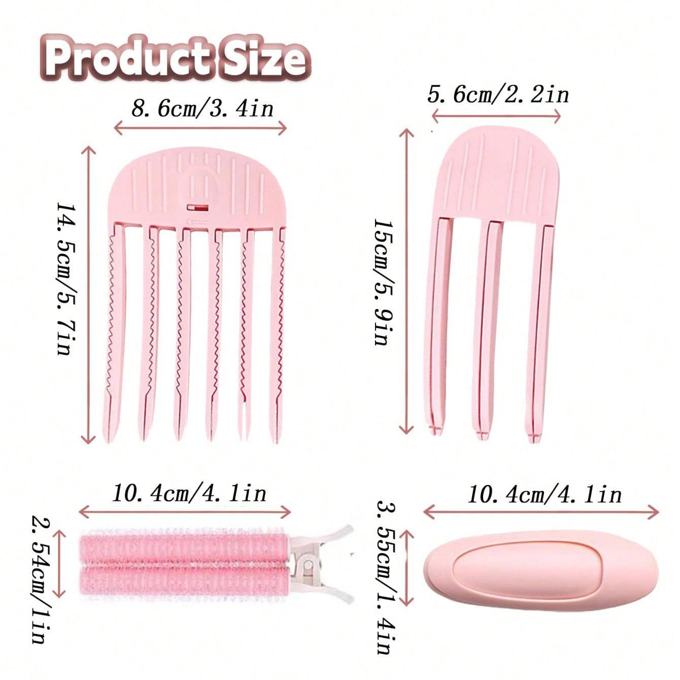 4Pcs hair styling tool 3-tooth and 6-tooth styling hair curling comb, fluffy bangs no heat curler, natural curling tool, fluffy roots cover seams