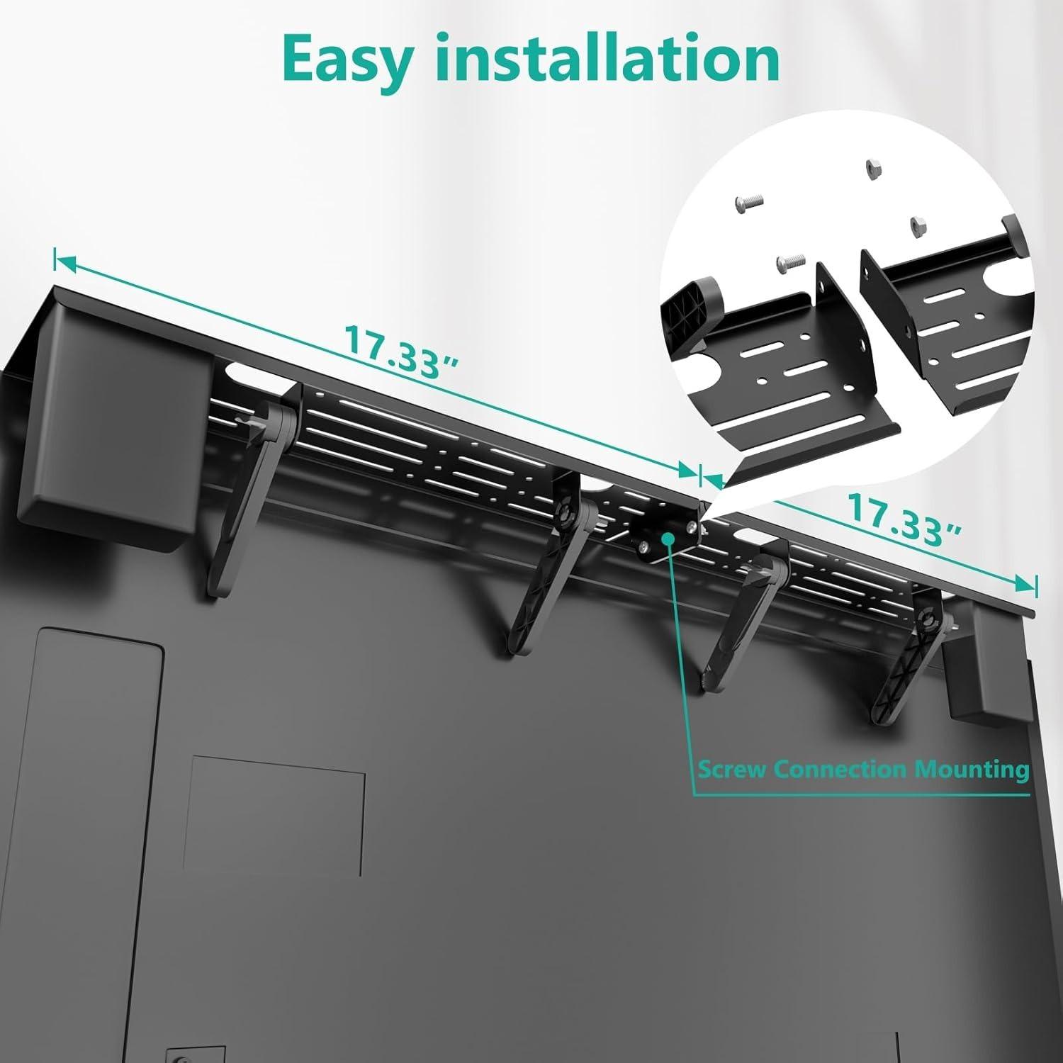 1pc Adjustable TV Top Shelf with 2 Storage Boxes Heavy-Duty Floating Design Space-Saving Media Console Compatible with Speakers Game Consoles Ideal for Home Entertainment Setup