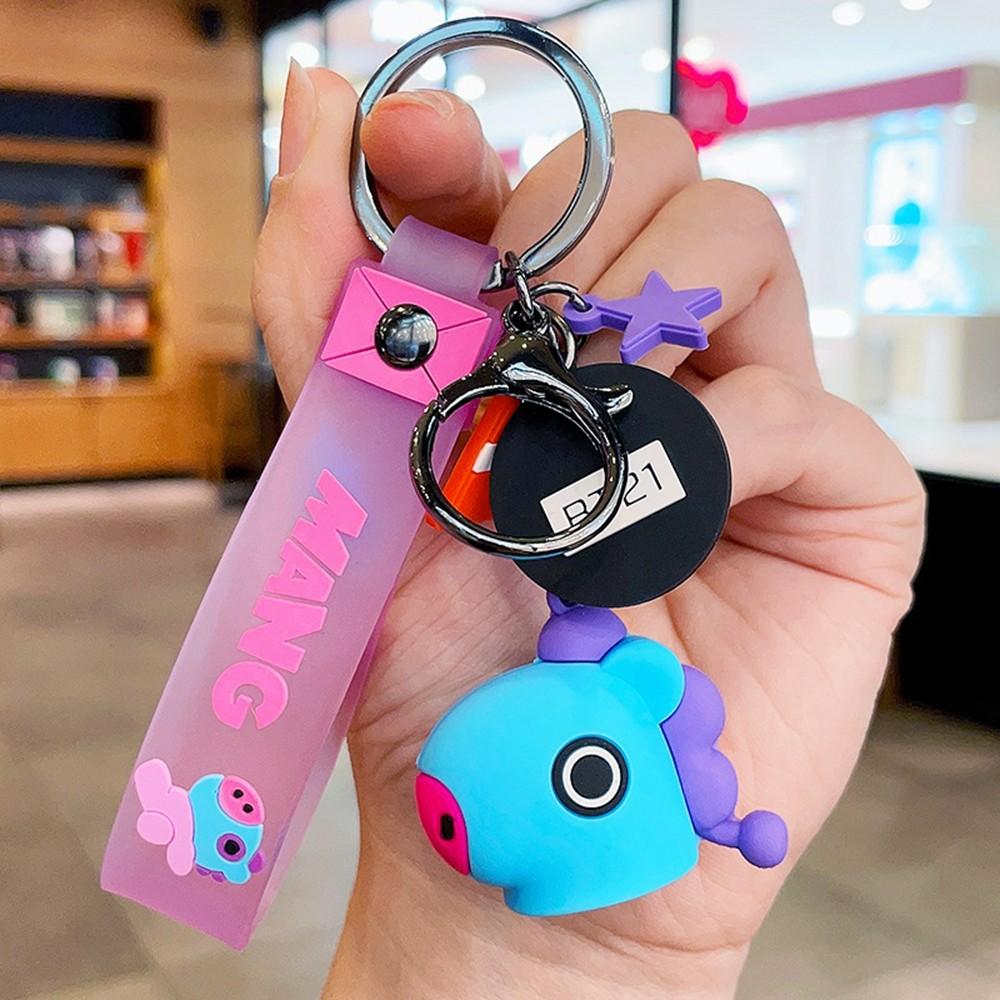 Anime Cartoon BT21 Shooky Cooky Flatback Charm Pendant Set Toy Kawaii Popular Doll Y2K Fashion Cute Backpack Keychain Pendant Gift for Girls - Adorable Character Designs for Collection or Decoration