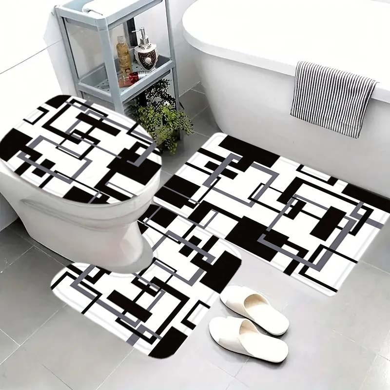 Abstract Shower Curtain, Modern Bathroom Decor, No Drilling, 12 Hooks, Multifunctional Bath Divider, Gift Idea