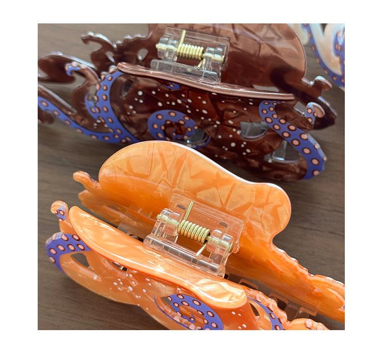 Mermaidcore Octopus Hair Claw Clip | Trendy Ocean Series Faux Acetate Hair Clip | Large Strong Hold Shark Clip for Summer