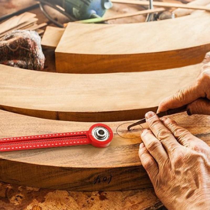 Aluminum Alloy Center Axis Circle Drawing Compass, Mini Woodworking Hole Ruler, DIY Line Marking Tool, Precision Measuring Tape