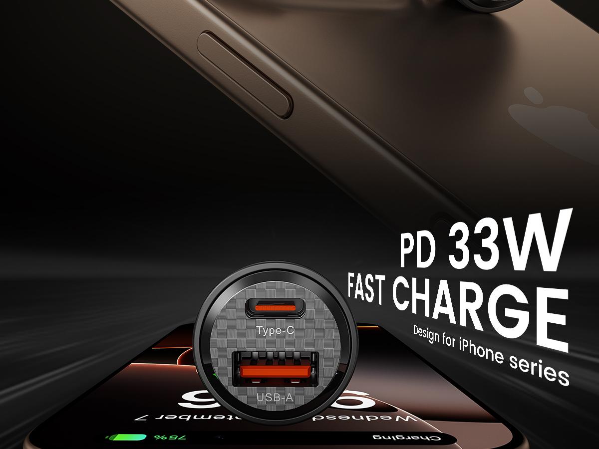 Toocki Car Aux to Bluetooth 5.4 Adapter and 33W USB C Car Charger Dual Port Fast Charging Car Charge QC3.0 PD36W Cigarette Lighter Adapter（Combination two-piece set ）