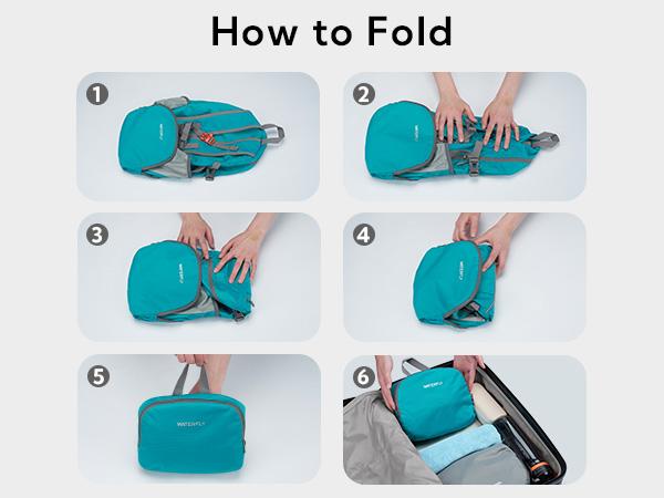 WATERFLY Hiking Foldable Daypack Backpack: 25L Ultra Lightweight Packable Outdoor Travel Day Pack for Woman Man Chest Strap Chest Strap Durability SpringStatements