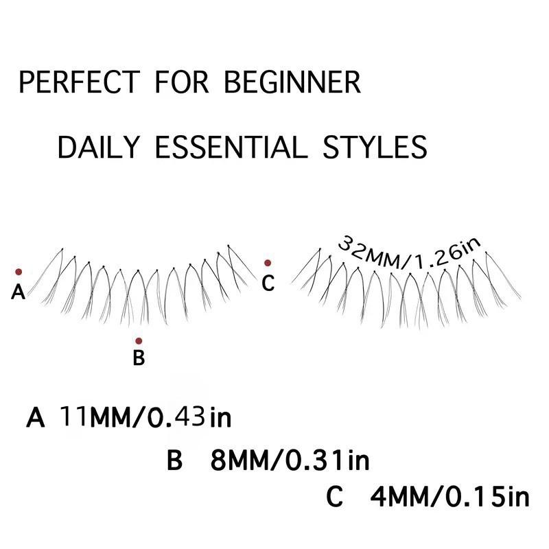 5 Pairs U-Shape 12 Columns Korean Thin False Lashes, Cosmetic, Transparent and Stunning Look, Lightweight Design for Natural Beauty Enhancement