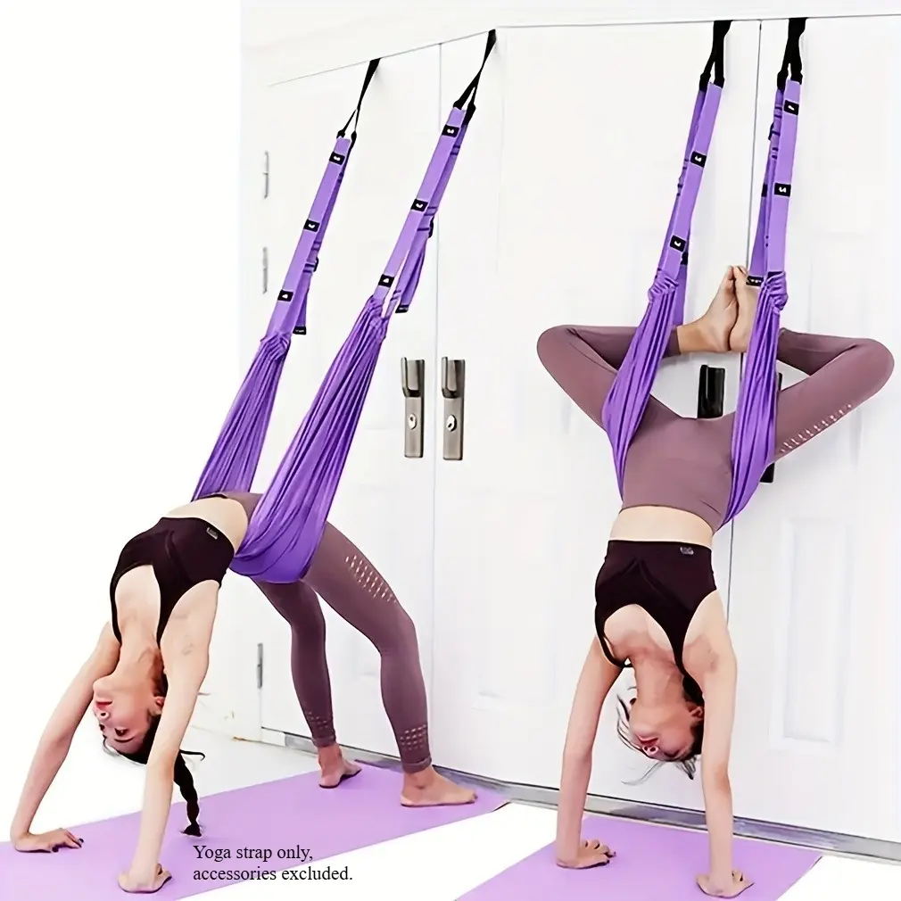 Aerial yoga strap, home yoga trainer for split, handstand and backbend, backbend stretching band, yoga fitness band, leg stretching aid, yoga stretcher, suitable for fitness, dance, ballet and gymnastics
