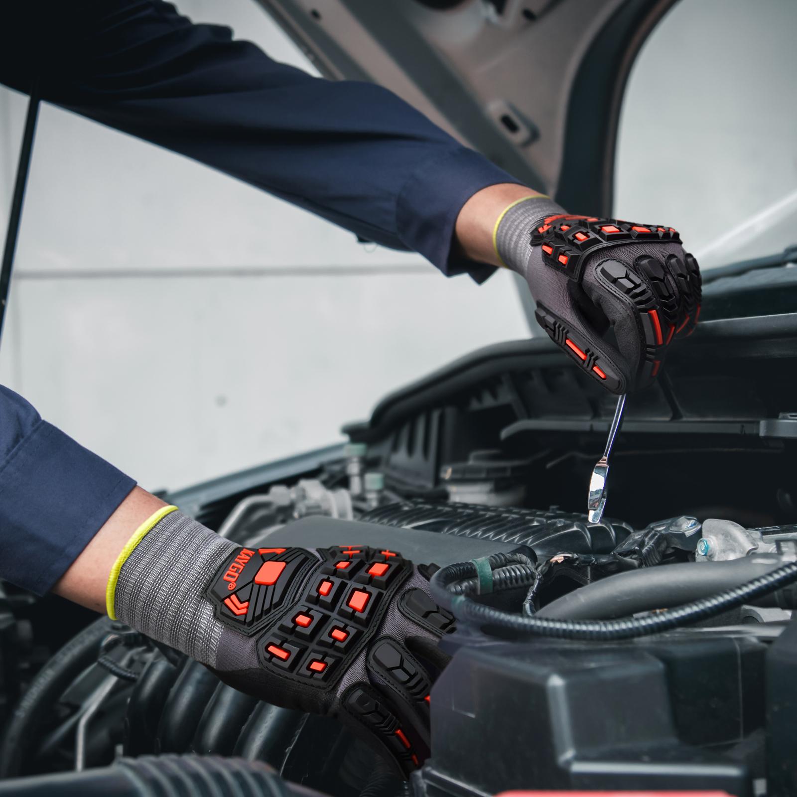 KAYGO Safety Work Gloves MicroFoam Nitrile Coated, KG18NB,Seamless Knit Nylon Glove with Black Micro-Foam Nitrile Grip, Ideal for General Purpose, Automotive, Home Improvement