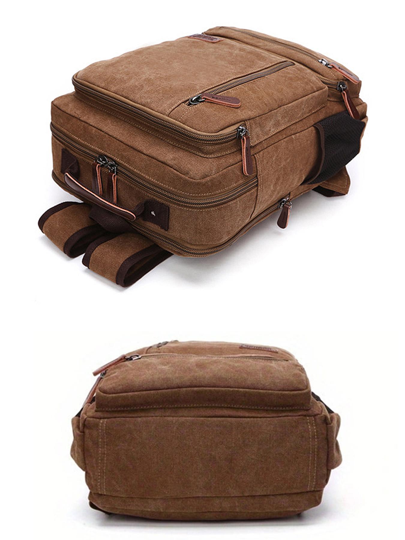 Canvas, Large Capacity, Multiple Pockets, Durable Design, Suitable for Students and Daily Use, Casual Style, Backpack for School