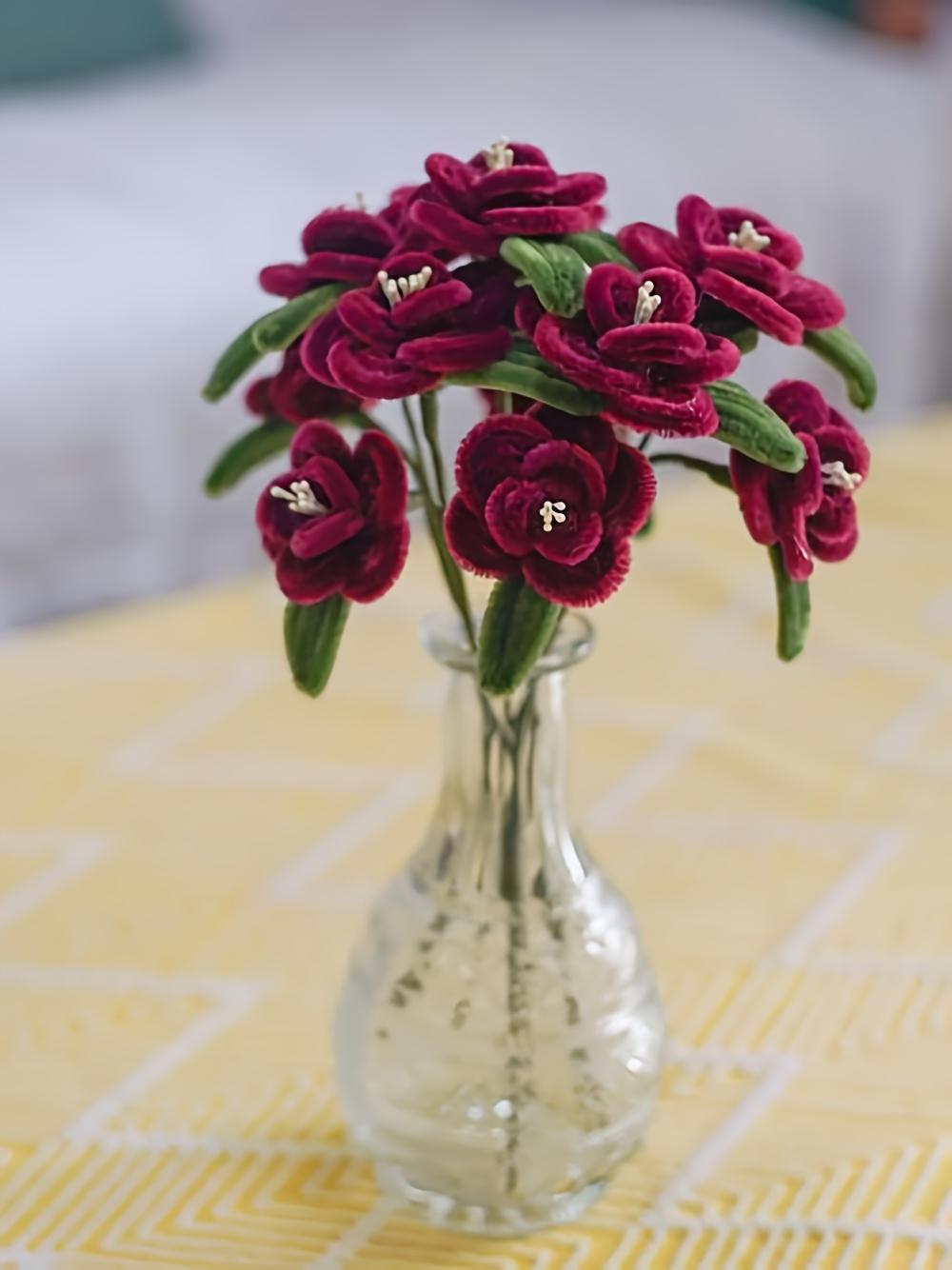 100PCS Felt Stick Handmade Material, Accompanied By Video Tutorials And Flower Buds, Used For DIY Art And Creative Crafts Party Decoration, Art Projects, Handmade Decoration, Decorative Stems, Craft Supplies