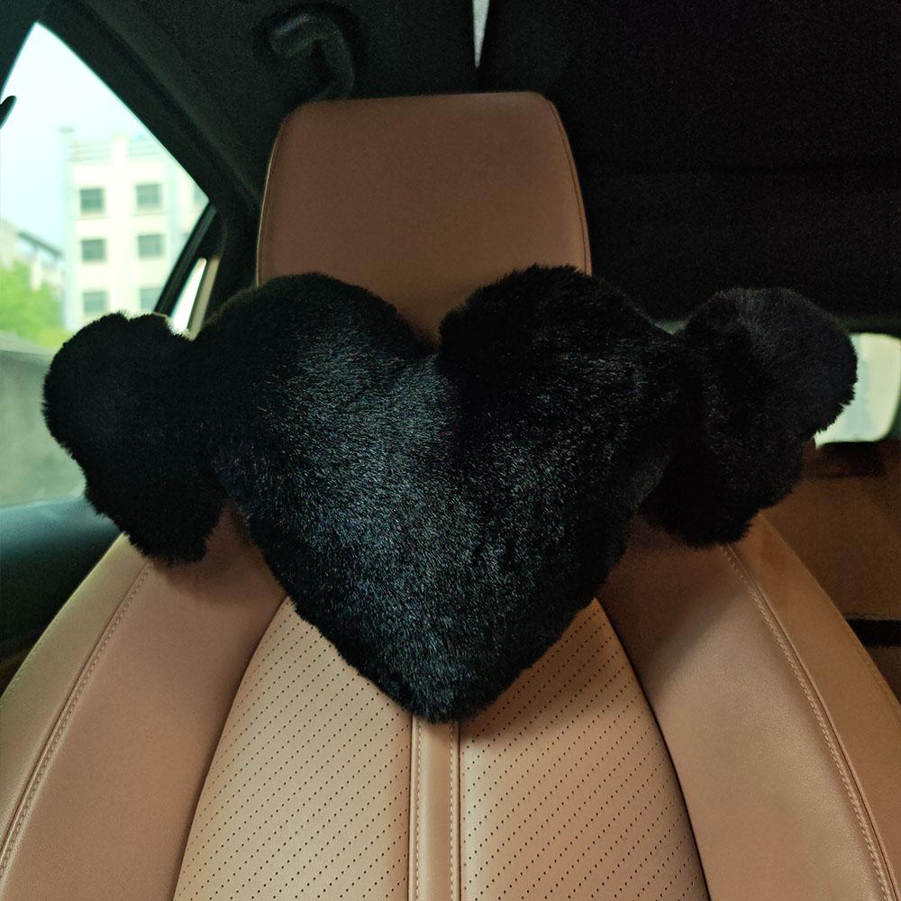 Heart Shaped Headrest Pillow, 1 Count Soft & Comfortable Car Neck Pillow, Plush Neck Pillow, Car Interior Accessories for Women & Girls, Car Accessory