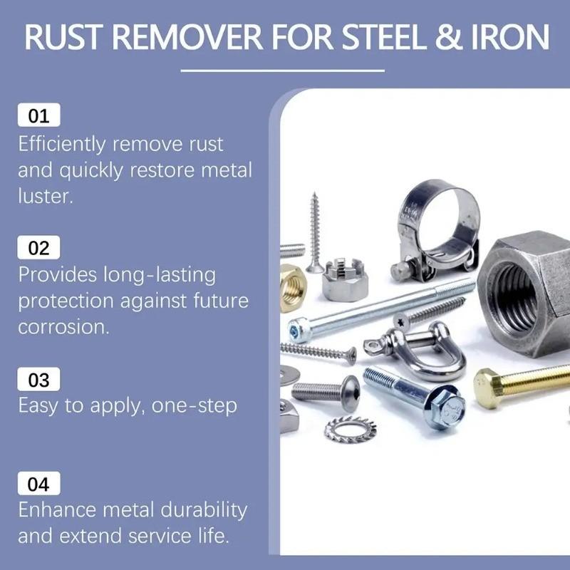 120ml Powerful Rust Remover Spray Fast Acting Rust Dissolver & Anti-Rust Coating for Metal, Car Tools Multi-Surface Cleaner