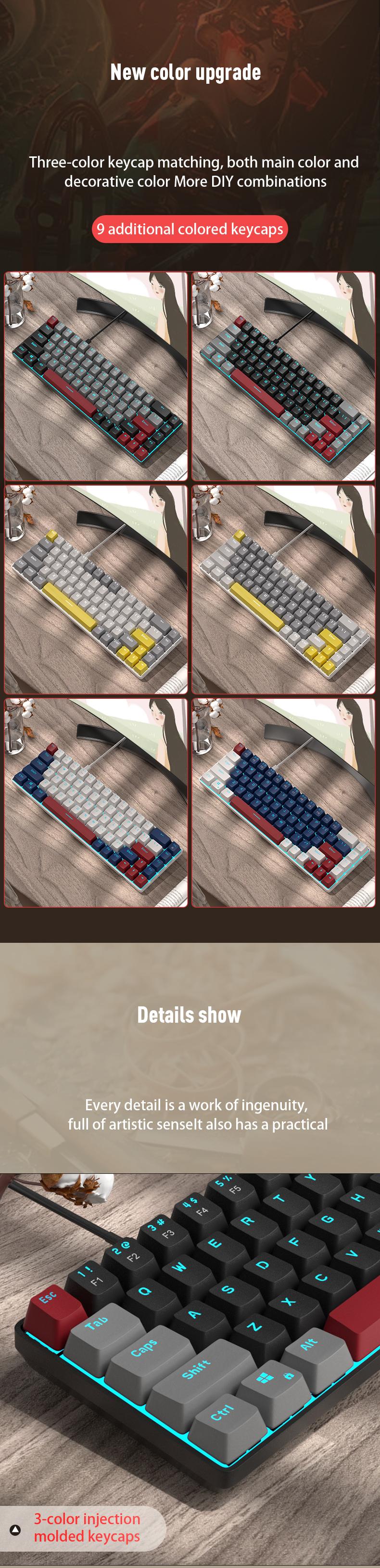 MageGee MK-Box Portable 60% Mechanical Gaming Keyboard, LED Backlit Compact 68 Keys Mini Wired Office Keyboard with Mechanical Switch for Windows Laptop PC Mac