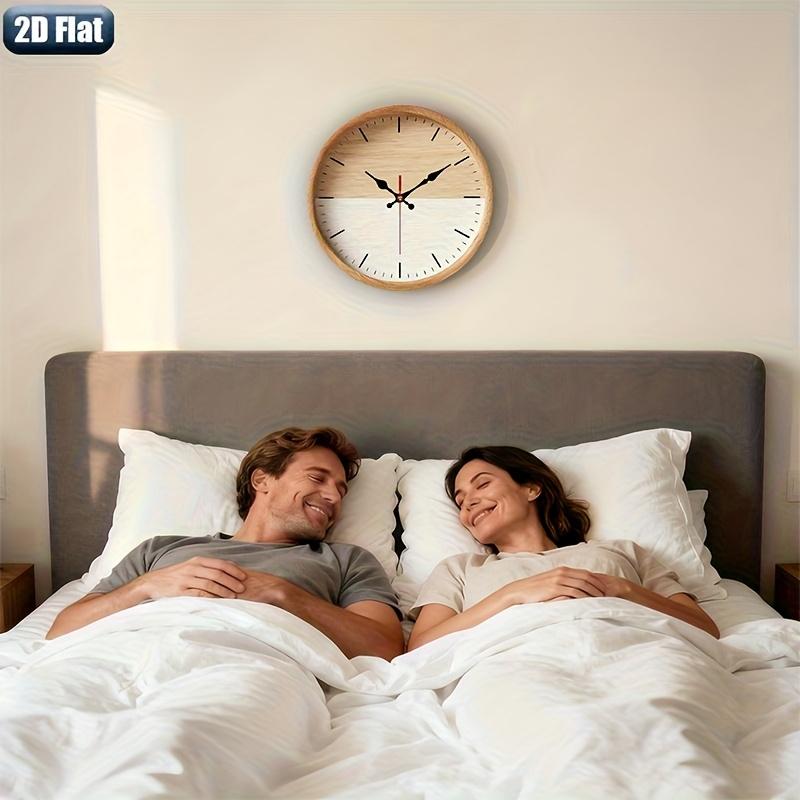 2D Flat. 1pc. Natural Wood Grain Themed Wall Clock, Silent Decorative Clock, Creative Wall Clock, Suitable for Decorating Bedrooms, Living Rooms, And Offices, Available in 25/30 cm (Batteries Not Included)