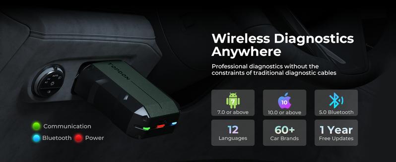 TOPDON TopScan OBD2 Scanner Diagnostic Tool Full System 8+ Popular Functions Bi-directional Control For vehicle