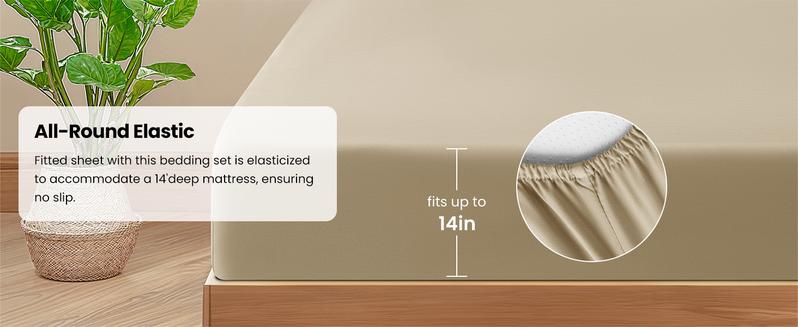 Sonoro Kate 7PCS Luxury Comforter Set – All-Season Pintuck Bedding with Ultra-Soft Comforter, Sheets, and Pillowcases, Cozy Bed  Modern Homes