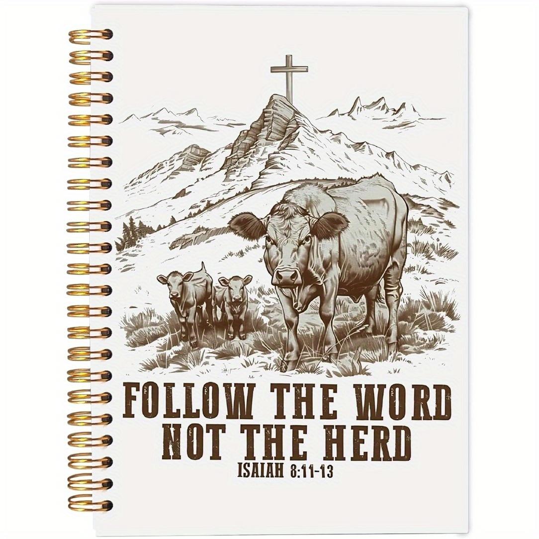 1 pc 5.5*8.3in with 50 pages Christian Notebook Journal, Cow Notebook, Christian Gifts for Women, Bible Journal Notebooks for Note Taking, Bible Journaling Notebook, Prayer Notebook, Spiral Notebook