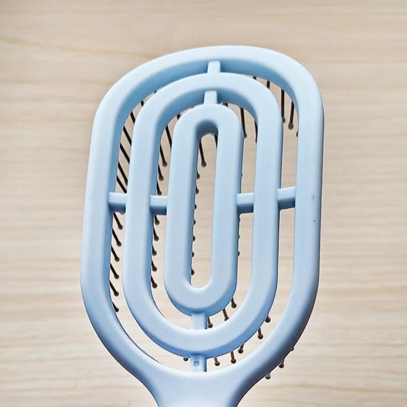 Portable Hollow Bone Comb, Macaron Puff High Volume Curl Styling Brush, Massage Rib Comb Standing Up Hollow Design