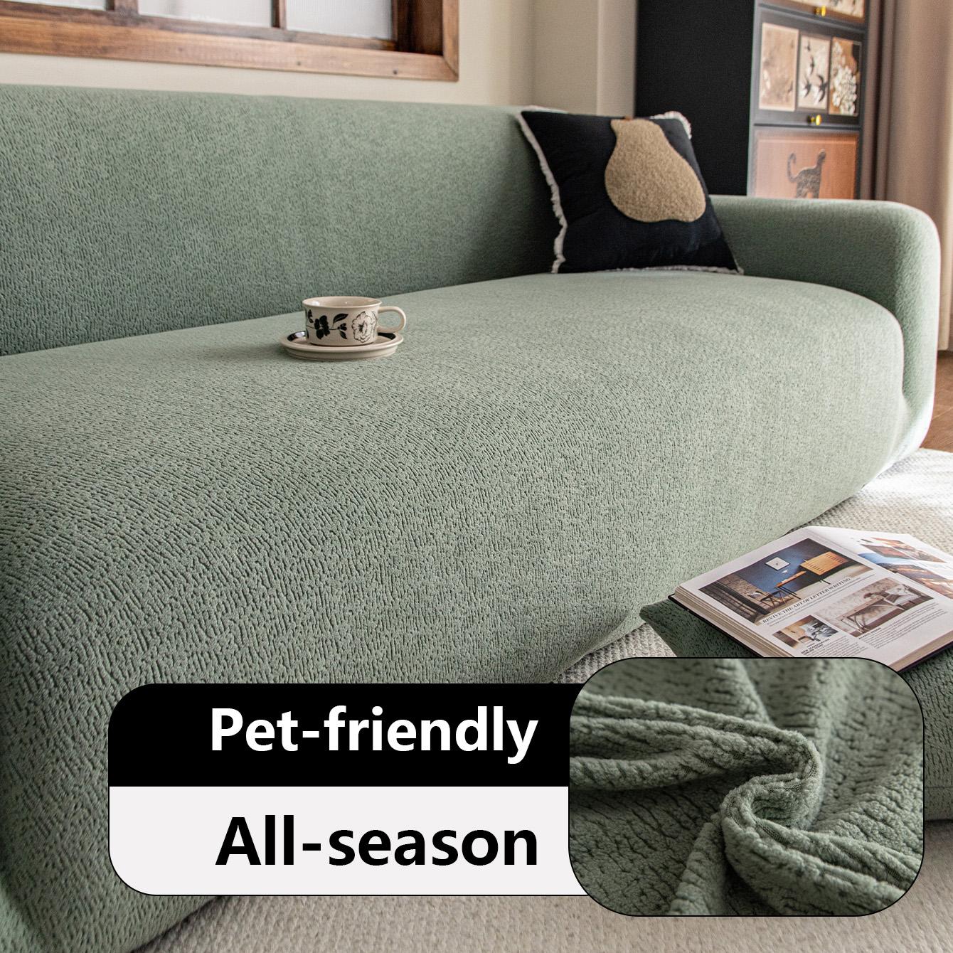 Modern Luxury Stretch Sofa Cover, Durable Anti-Scratch Couch Protector, Soft Sofa Protector Fits 1-5 Seater Sofas, All Seasons Use, Elastic Sofa Slipcover