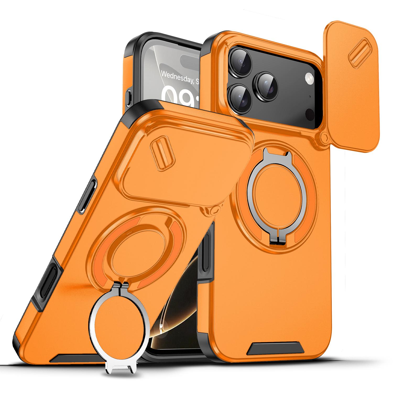 Heavy Duty Case for iPhone 17/16/15/14/13/12 Pro Max with Camera Lens Protector, 360 °   Rotating Ring Kickstand, Shockproof Rugged Military Grade Drop Protection Cover