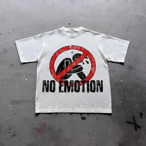 No Emotion Graphics Print Cotton T-Shirt, Y2k Shirt, Unisex T-Shirt, Gift For Men Women